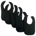 Black Interlock Bib (Pack of 5)/Bavete din bumbac interlock negre (set de 5 bucăți