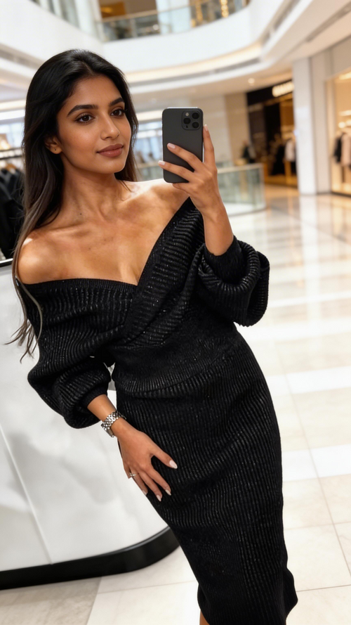Women's's Long Sleeve Sweater Skirt Two Piece Set Outfits Knitted Suit