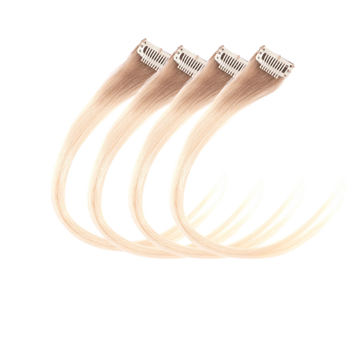 DARK BLONDE OMBRE HIGHLIGHTS CLIP-IN HAIR EXTENSIONS  SET OF 4 PCS